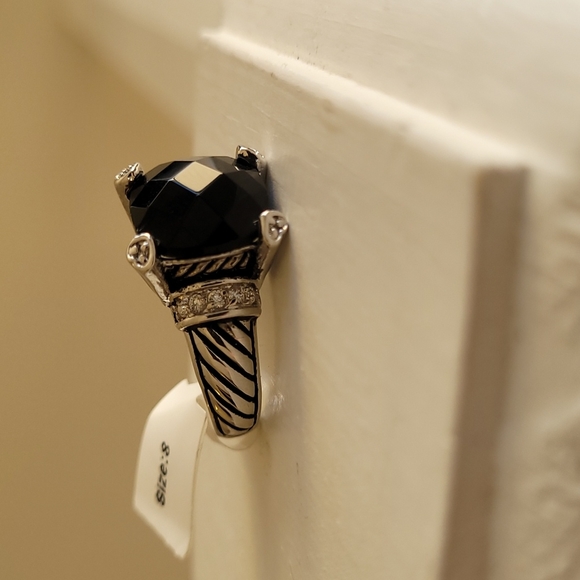 Onyx silver plated ring - Picture 5 of 8